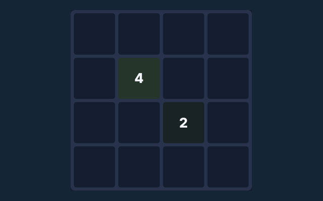 2048 playing interface