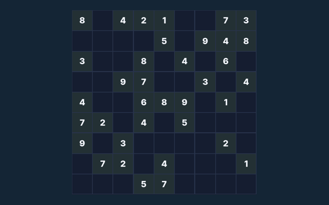 Sandwich Sudoku playing interface